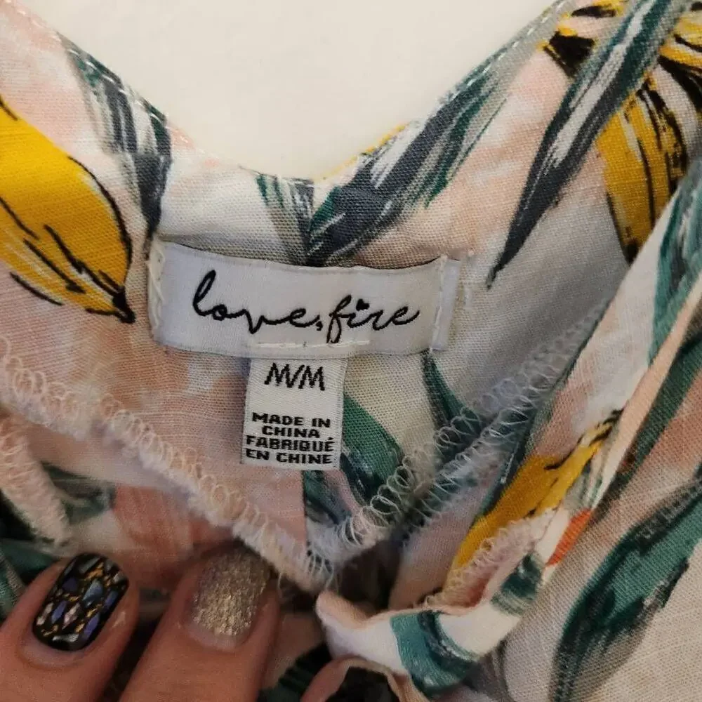 Love, Fire Tropical Floral Romper